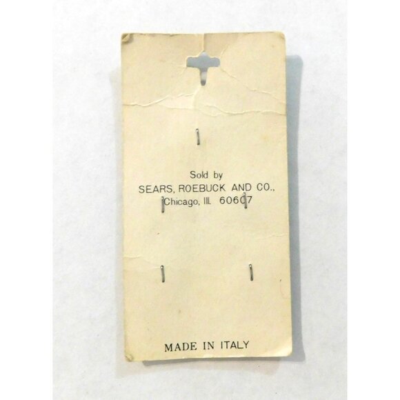 Vintage Sears Buttons Black Set of 5 Round 5/8" Made in Italy - Picture 2 of 3